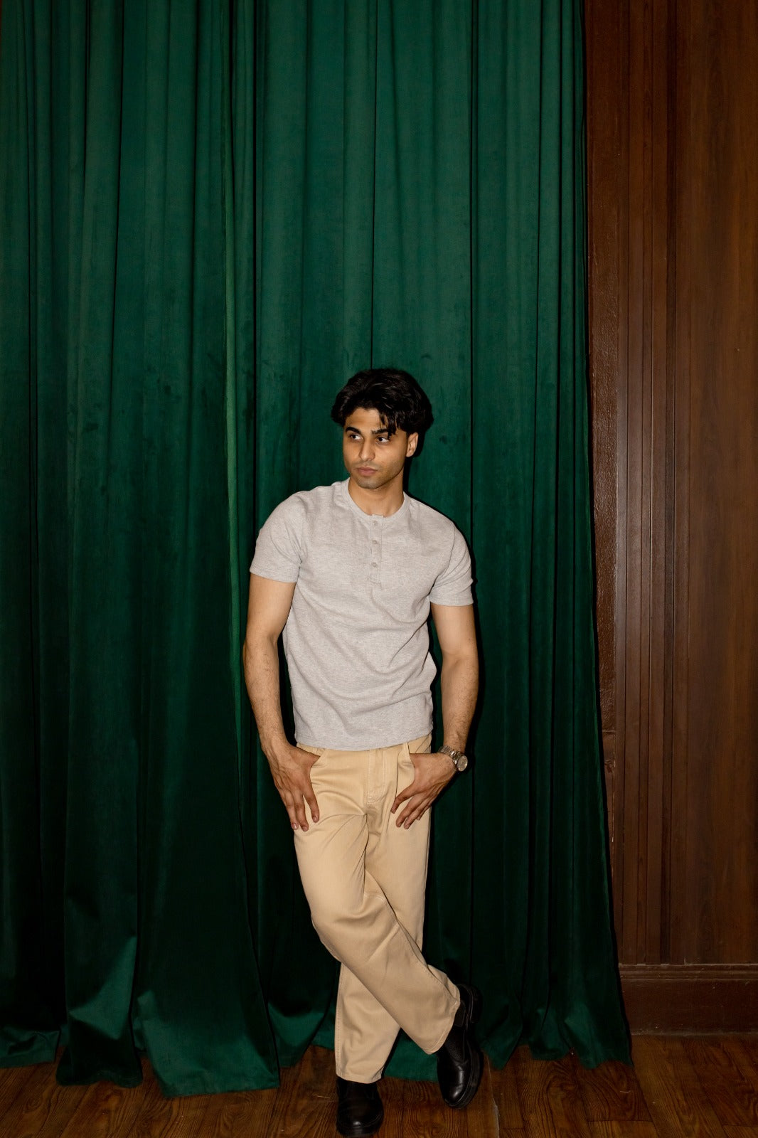 Short Sleeve Gray Henley shirt