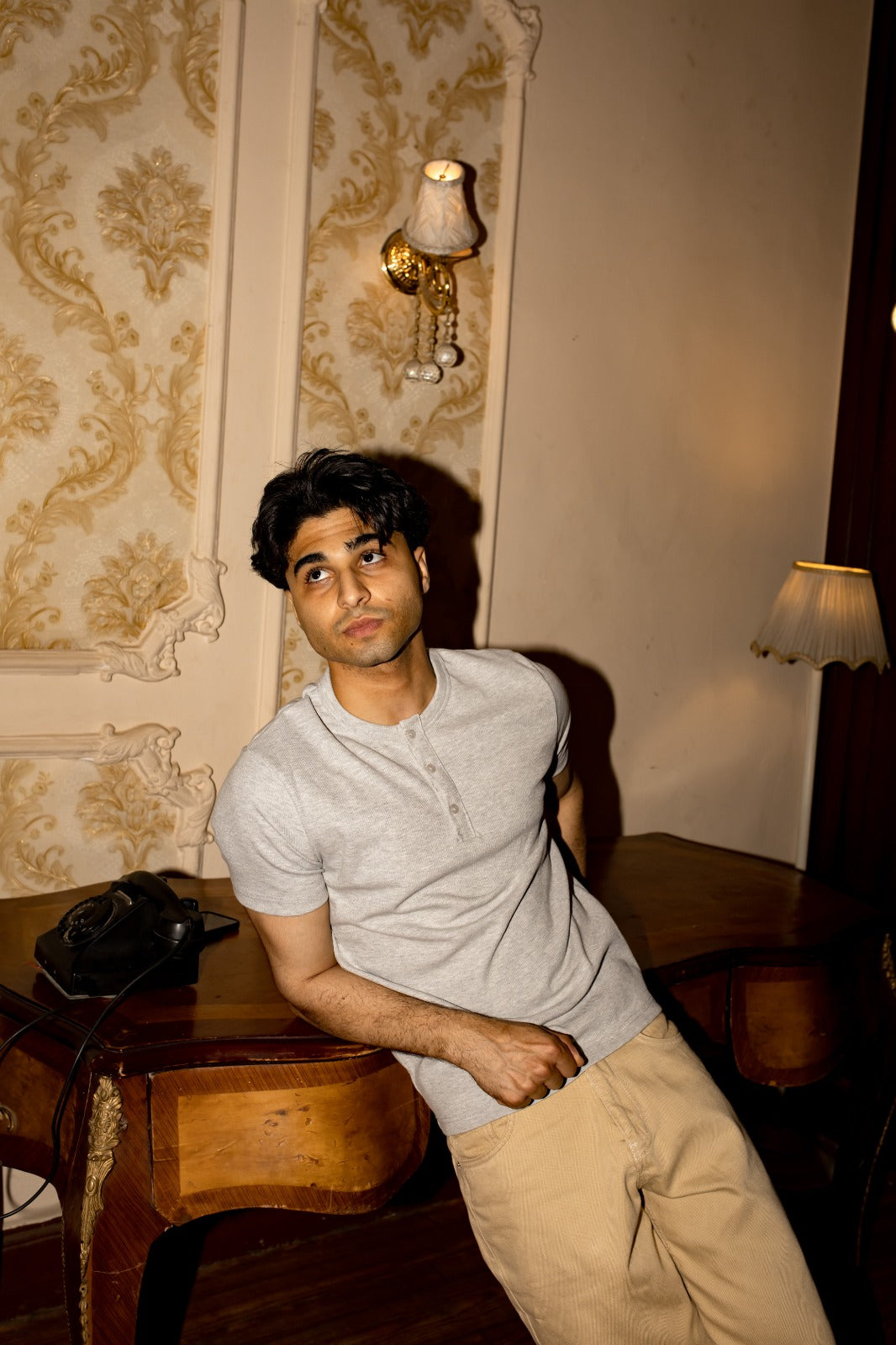 Short Sleeve Gray Henley shirt