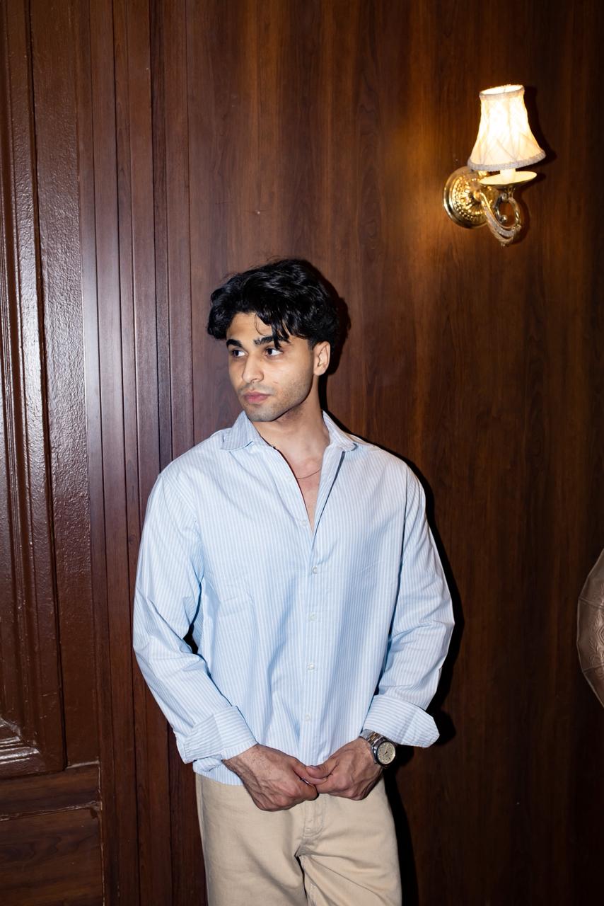 Pinstriped baby blue shirt